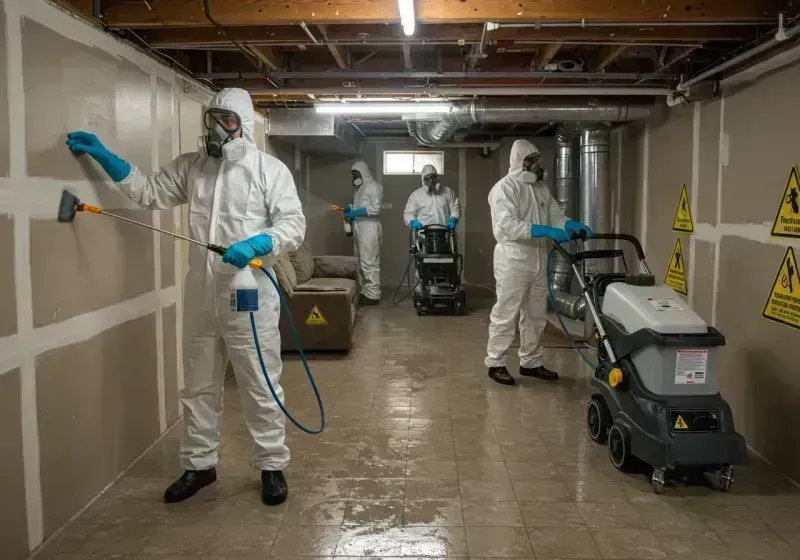 Basement Moisture Removal and Structural Drying process in Verona, MS